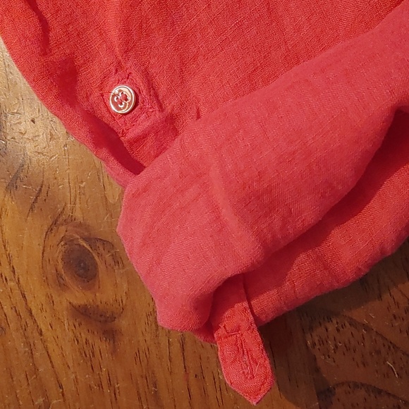 Linen Hot Pink Button Down - Picture 8 of 8